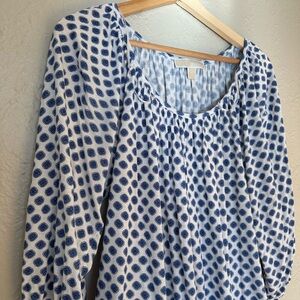 MICHAEL Michael Kors Blue and White Patterned Blouse